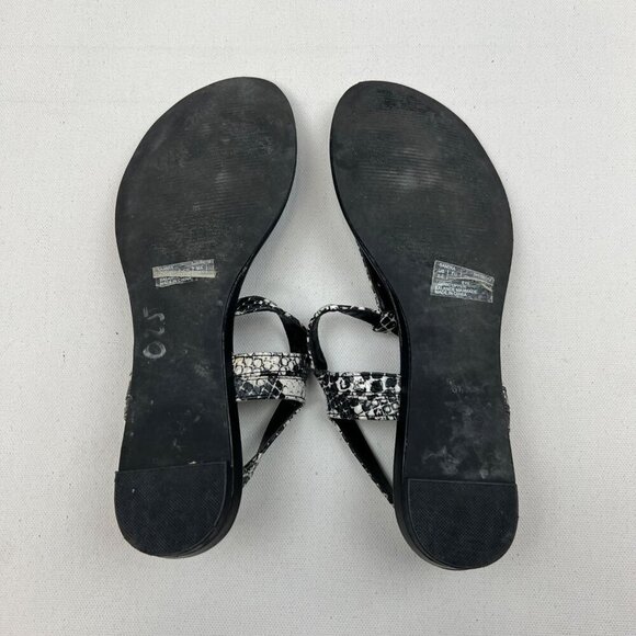 Calvin Klein Women's Snake Print Samira Ankle Buckle Sandals Black/White 6.5 - Picture 7 of 9